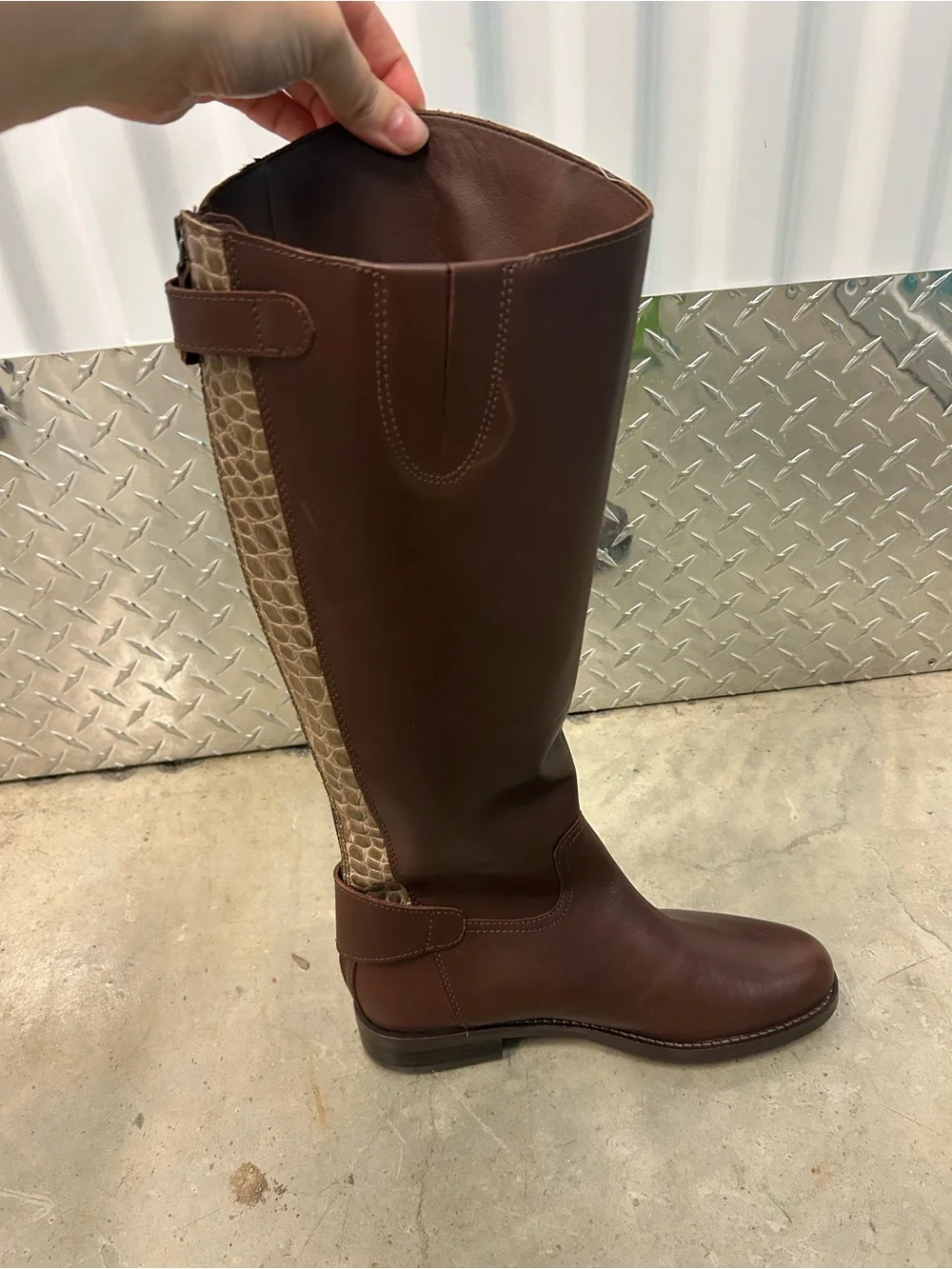 Sam Edelman Over-the-Knee Riding Boots in Brown Leather